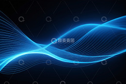 蓝色抽象光线波浪背景