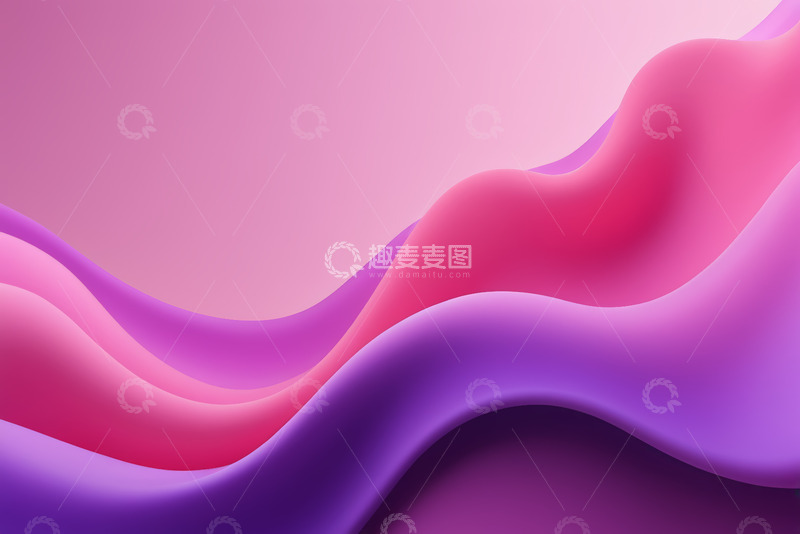 高清大图下载【趣麦麦图】渐变粉色抽象波浪背景