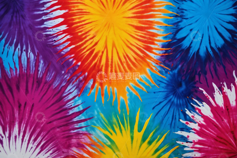 高清大图下载【趣麦麦图】多彩扎染艺术纹理图案