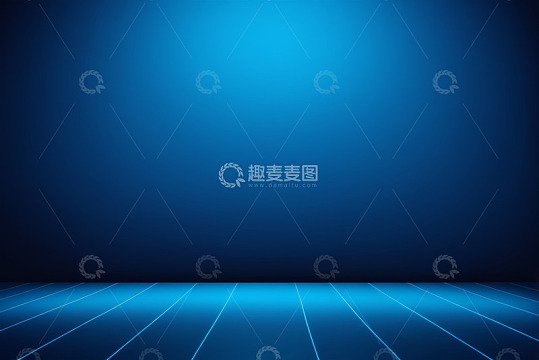 蓝色渐变背景带线条地面