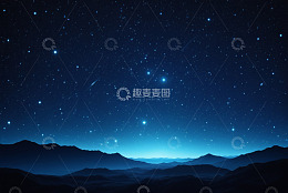 夜空繁星下的山脉景观