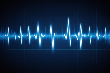 蓝色心电图线条素材