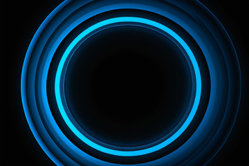 蓝色发光环形抽象背景素材