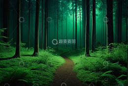 森林中的小径自然风光