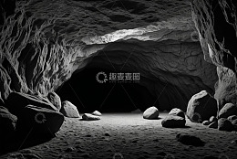 洞穴内部岩石与光影景象