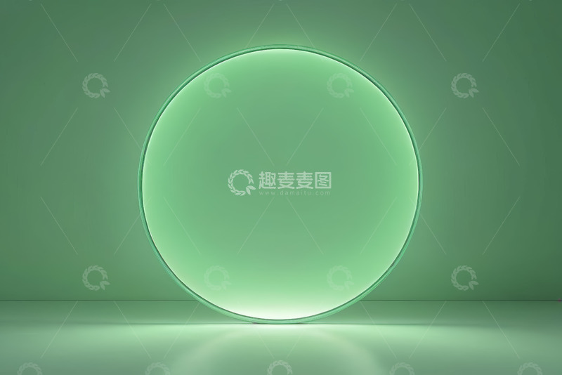 高清大图下载【趣麦麦图】绿色背景发光圆形素材