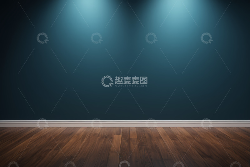 高清大图下载【趣麦麦图】深色墙面与木质地板室内场景