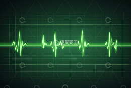 绿色心电图波形素材