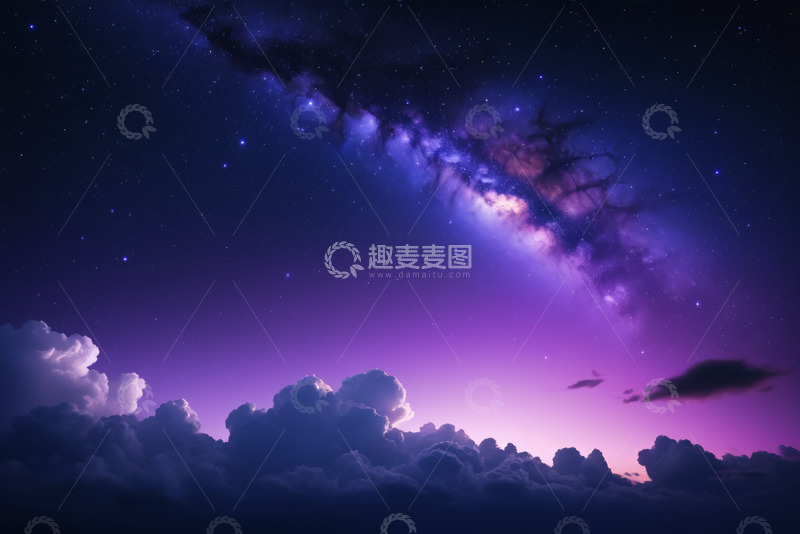 高清大图下载【趣麦麦图】星空下的云层景观