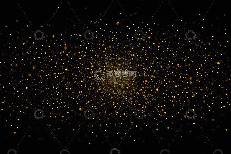 黑色背景金色粒子扩散效果