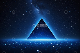 星空下的发光三角背景