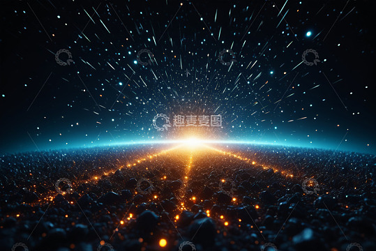 科幻风格发光粒子背景画面