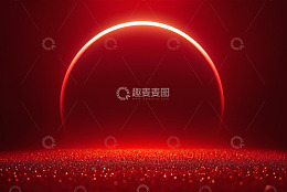 红色抽象圆环粒子背景