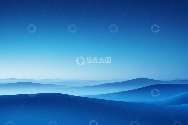 高清大图下载【趣麦麦图】蓝色渐变山丘自然风光