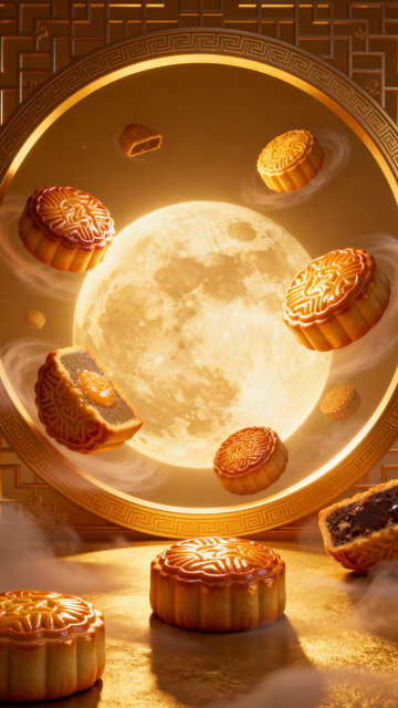 中秋节月饼背景_竖屏052