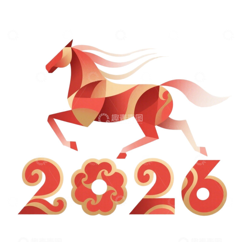 高清大图下载【趣麦麦图】2026马年