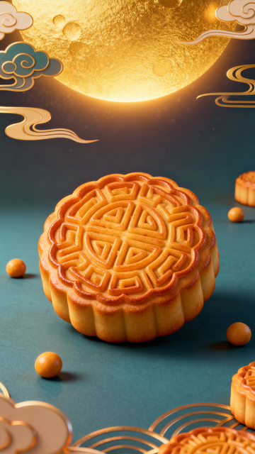 中秋节月饼背景_竖屏060
