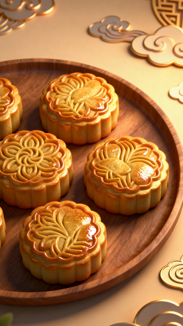 中秋节月饼背景_竖屏053