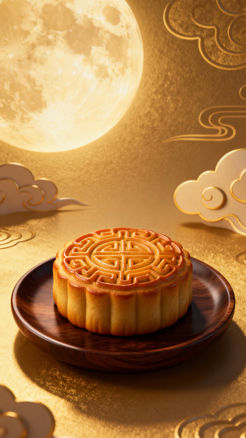 中秋节月饼背景_竖屏055