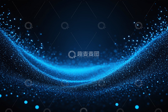 蓝色发光粒子抽象背景素材