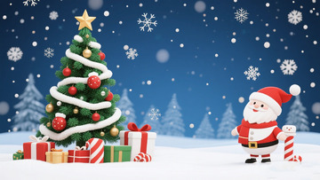 创意节日圣诞节圣诞老人卡通背景图