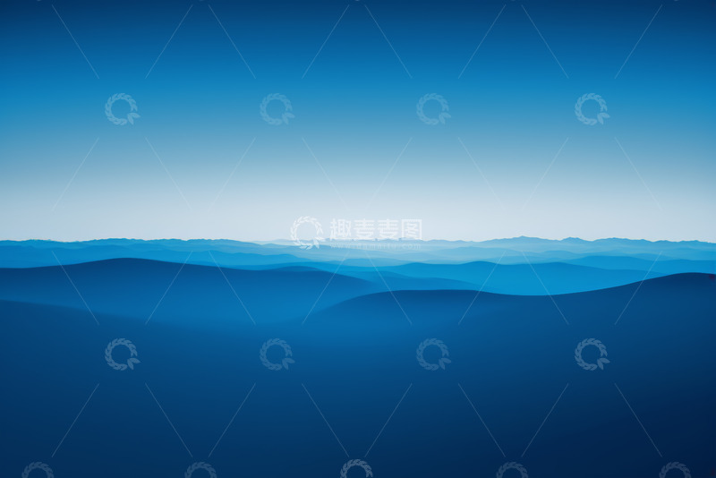 高清大图下载【趣麦麦图】蓝色渐变远山自然风光