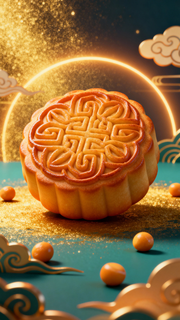 中秋节月饼背景_竖屏056