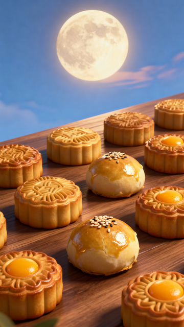 中秋节月饼背景_竖屏061