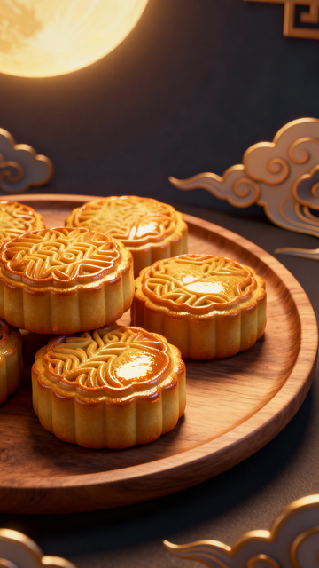 中秋节月饼背景_竖屏062