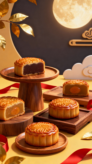 中秋节月饼背景_竖屏063