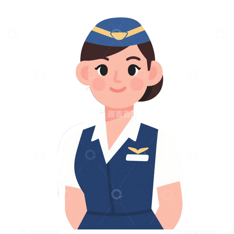 高清大图下载【趣麦麦图】三八妇女节空姐妇女形象免抠元素