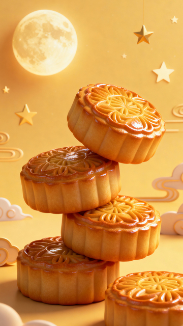 中秋节月饼背景_竖屏069