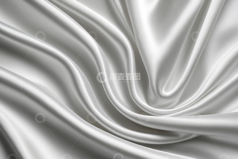 高清大图下载【趣麦麦图】白色丝绸织物纹理特写