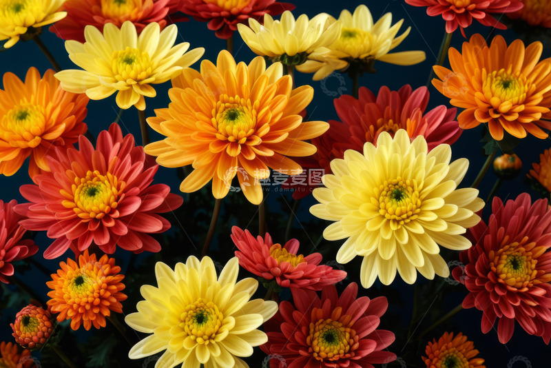 高清大图下载【趣麦麦图】多彩菊花特写
