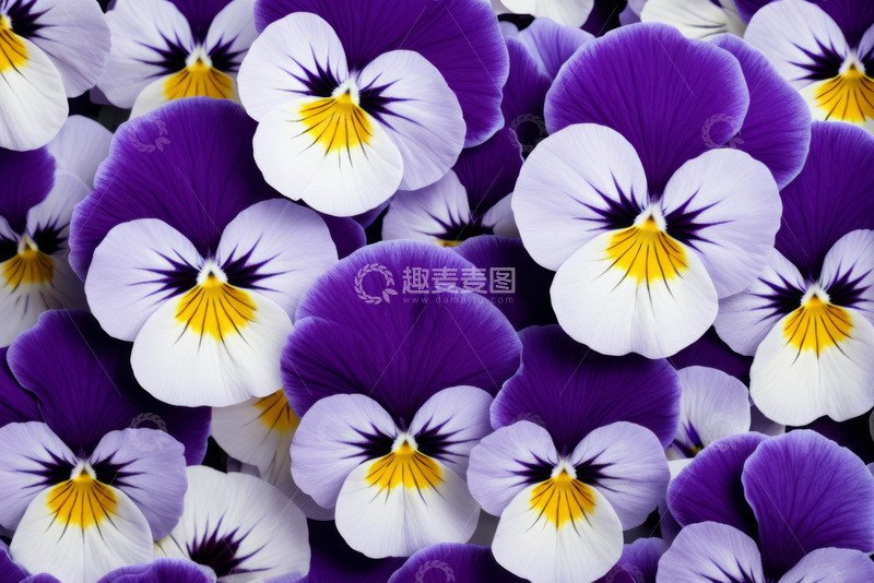 高清大图下载【趣麦麦图】紫色三色堇花卉特写