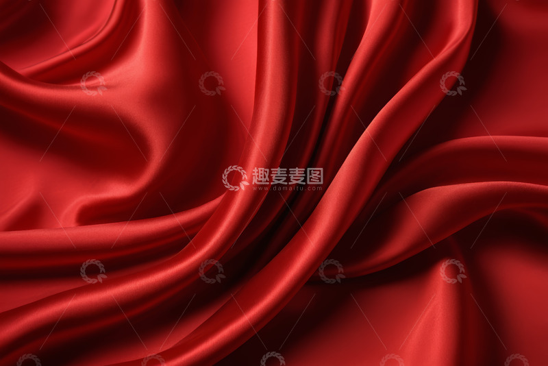 高清大图下载【趣麦麦图】红色丝绸纹理特写
