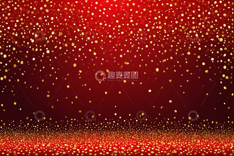红色背景金色粒子抽象画面