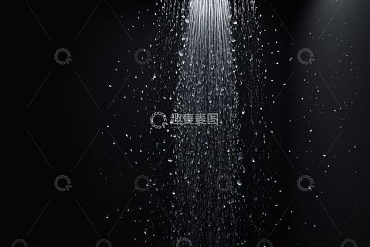 黑色背景下流动的水滴