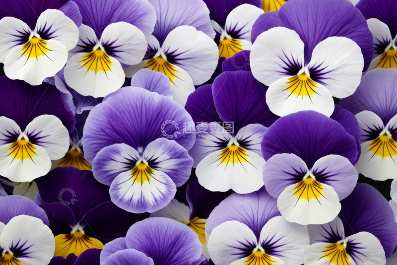 高清大图下载【趣麦麦图】紫色三色堇花卉特写