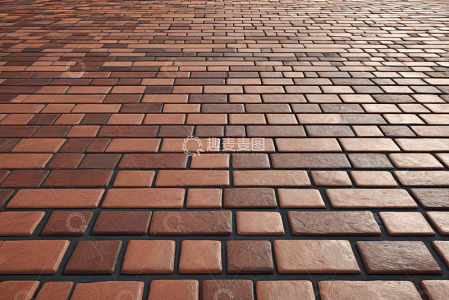 红褐色砖块铺就的地面
