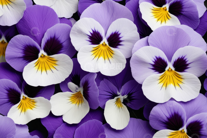 高清大图下载【趣麦麦图】紫色三色堇花卉特写