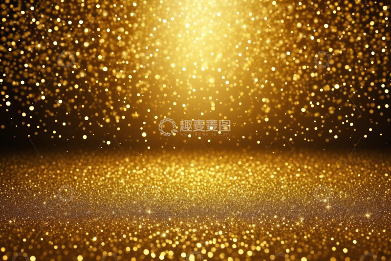 高清大图下载【趣麦麦图】金色发光粒子抽象背景素材