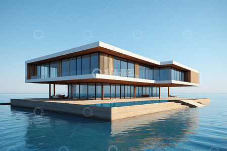 水上现代风格别墅建筑
