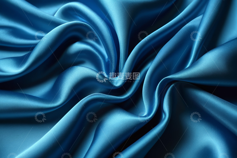 高清大图下载【趣麦麦图】蓝色丝绸织物纹理