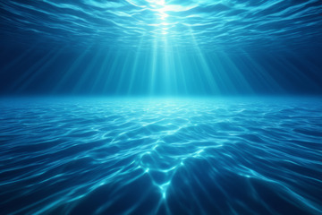 海底水下阳光照射蓝色水域