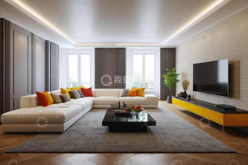 高清大图下载【趣麦麦图】现代风格客厅家居场景