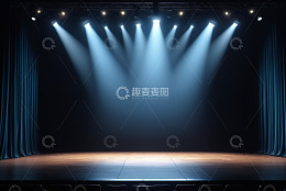 聚光灯下的空旷舞台
