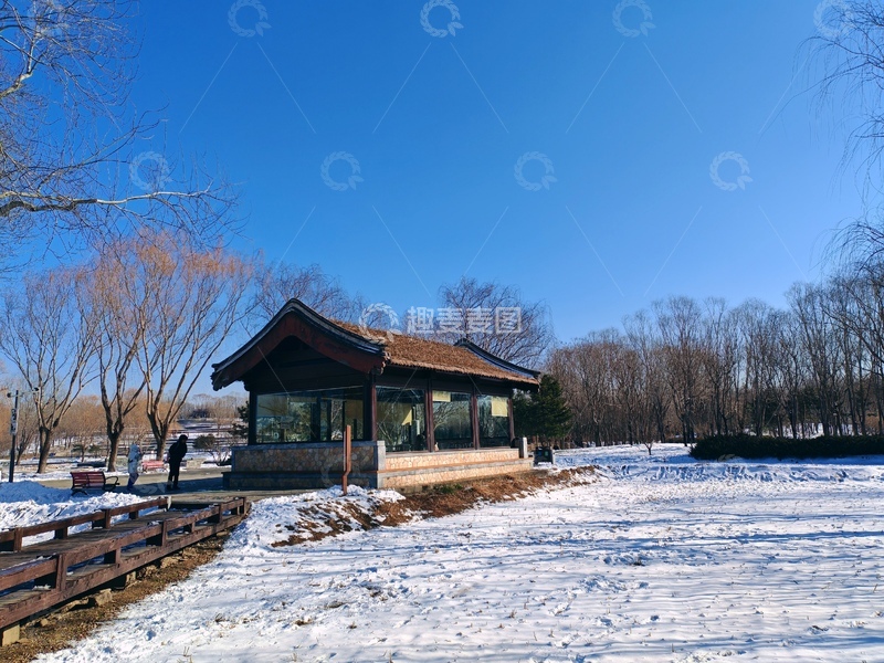 高清大图下载【趣麦麦图】冬日雪景小屋风光摄影