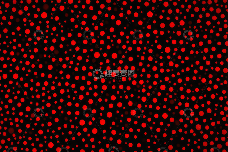 高清大图下载【趣麦麦图】黑色背景红色圆点图案