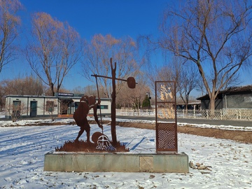 冬日运动雕塑景观